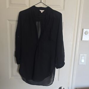 Stella Tweed Black Sheer Blouse